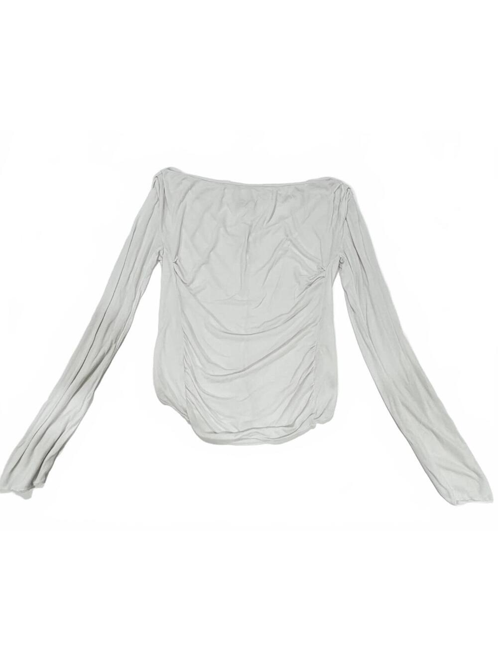Free People Intimately Seasalt White Long Sleeve Ruched Layering Top Medium